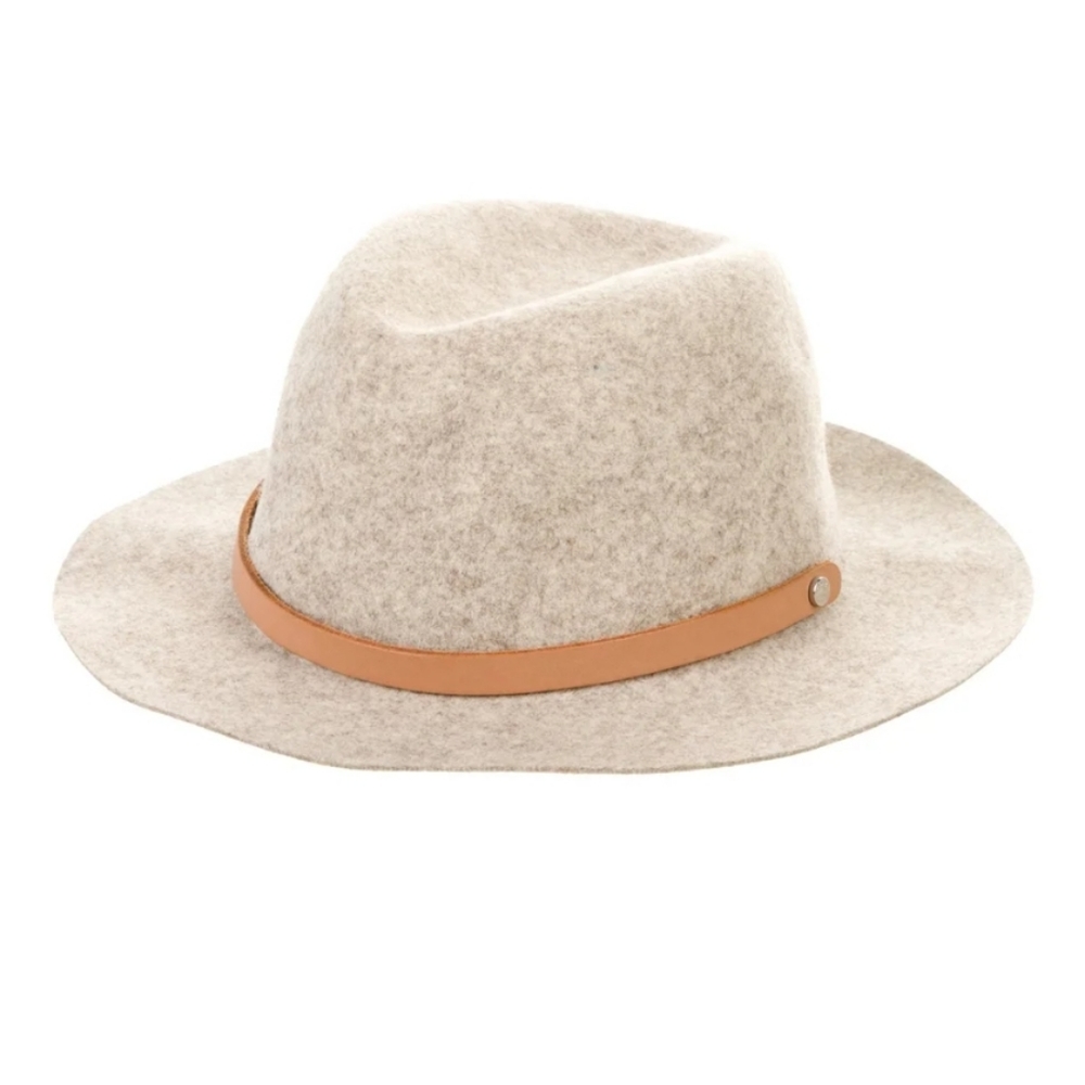 rag & bone felted floppy brim Fedora Hat with leather trim
